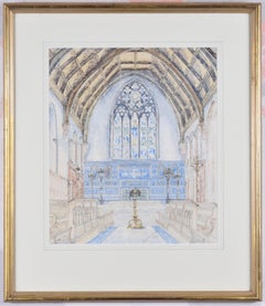 Capilla de la Escuela Charterhouse acuarela de Meadows-Frost
