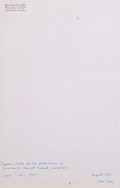 Christ Church, Charnock Richard, watercolour stained glass design by Jane Gray