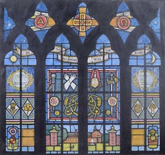 All Saints Church, Tunworth, Watercolour Stained Glass Window Design, Jane Gray