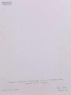 Shrewsbury Abbey, Watercolour Stained Glass Window Design, Jane Gray