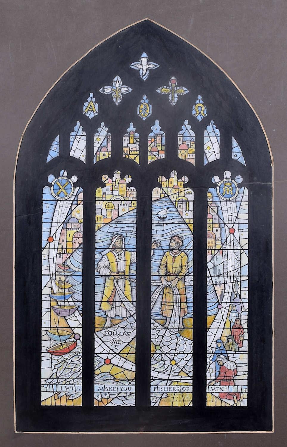 Chiesa di St Andrew and St Mary, Pitminster, Design/One ad acquerello, Jane Gray