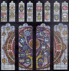St Oswald’s Church, Oswestry, Watercolour Stained Glass Window Design, Jane Gray