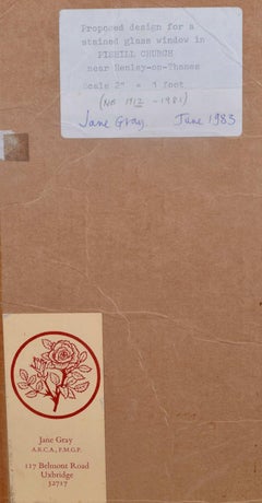 Pishill Church, Henley-on-Thames, Watercolour Stained Glass Design, Jane Gray