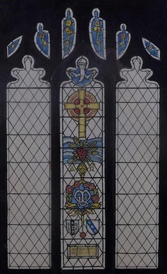 Christ Church, Charnock Richard, Watercolour Stained Glass Design, Jane Gray