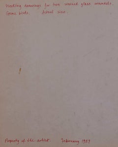 Game Bird Pencil Designs for Stained Glass Roundels by Jane Gray