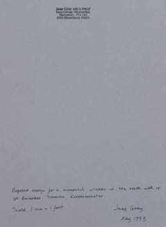 St Barnabas Church, Franche, Watercolour Stained Glass Window Design, Jane Gray