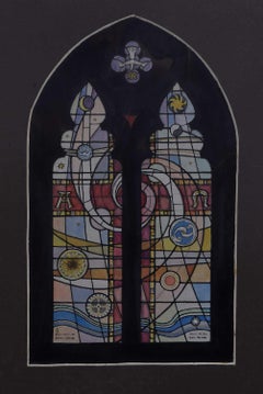 St Mary’s Church, Bushbury, Watercolour Stained Glass Window Design, Jane Gray