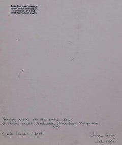 St Peter’s Church, Monkmoor Road, Watercolour Stained Glass Design, Jane Gray