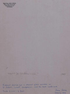 St Peter’s Church, Cound, Watercolour Stained Glass Window Design, Jane Gray