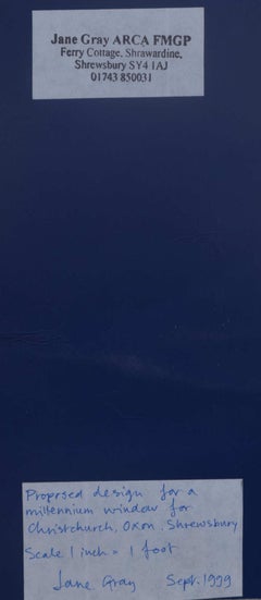 Christ Church, Oxon, Watercolour Memorial Stained Glass Window Design, Jane Gray