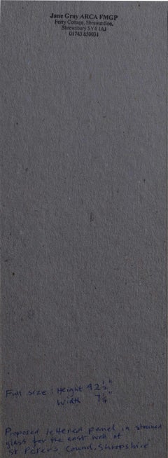 St Peter’s Church, Cound, Watercolour Stained Glass Window Design, Jane Gray