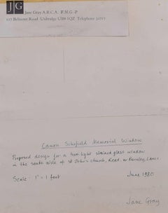 St John’s Church, Read, Watercolour Stained Glass Window Design, Jane Gray