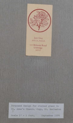 St Anne’s Church, Copp, Watercolour Stained Glass Window Design, Jane Gray