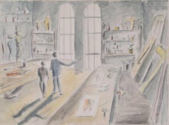 Artist's Studio, Watercolour Painting by Jane Gray