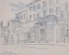 Retro The Scarlet Pimpernel’s Home, Richmond Hill, Ink Drawing by Jane Gray