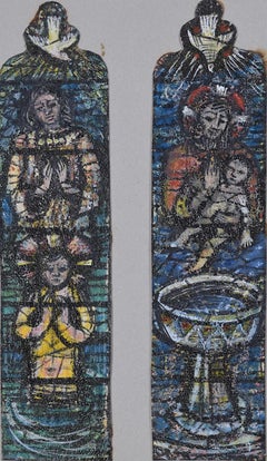 Retro Baptism Acrylic Stained Glass Windows Design by Jane Gray