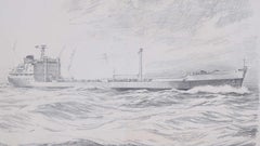 Vintage Coastal Tramp, Pencil Drawing by Laurence Dunn