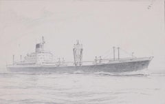 Vintage Coastal Skip, Pencil Drawing by Laurence Dunn