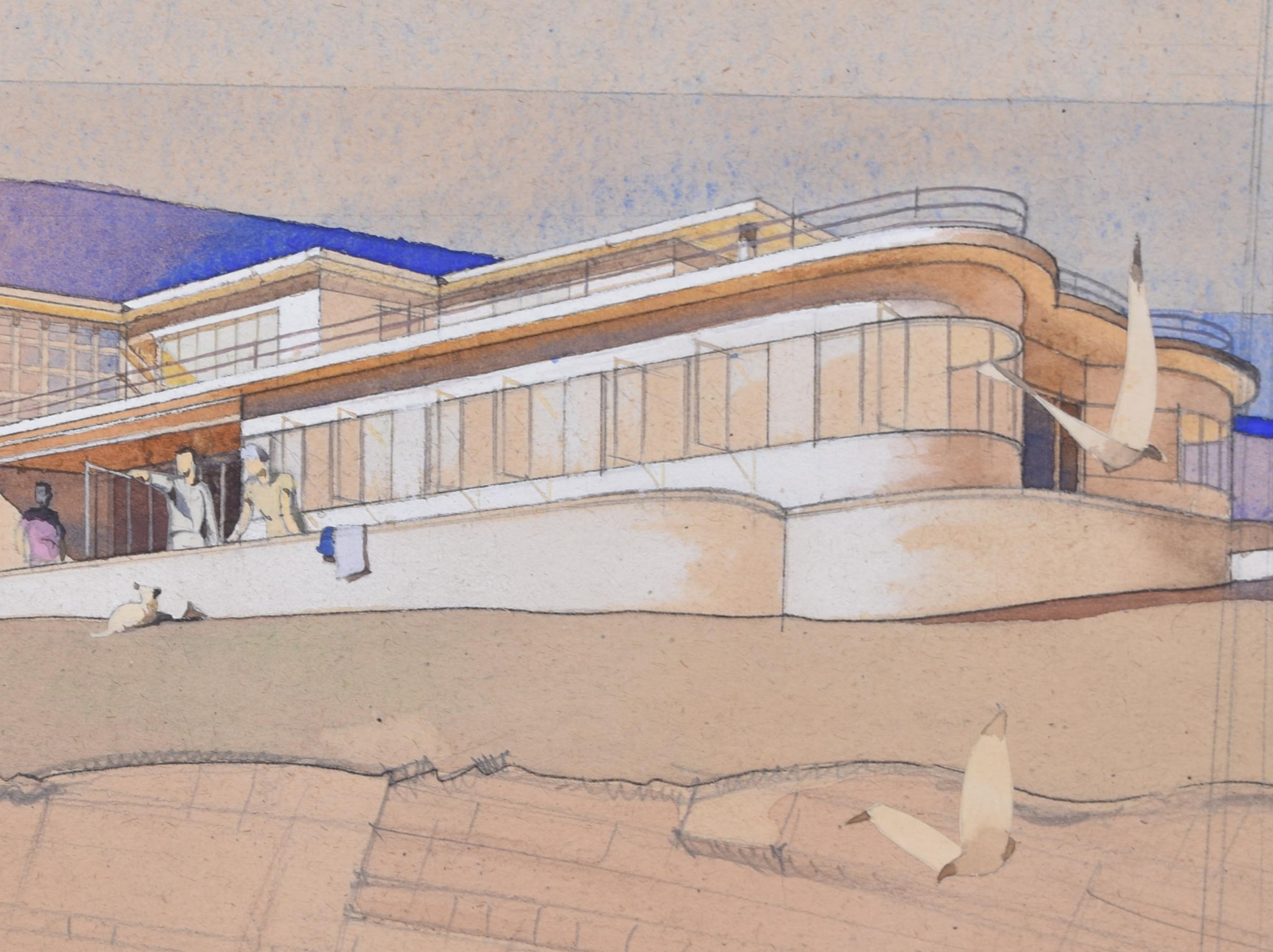 Architectural design for House on Round Island, Poole Harbour by Edward Maufe For Sale 2