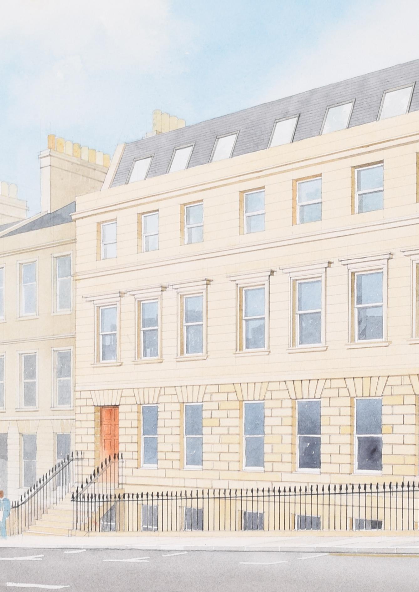 Troon House, St Vincent Street, Glasgow watercolour by Alexander Duncan Bell For Sale 2