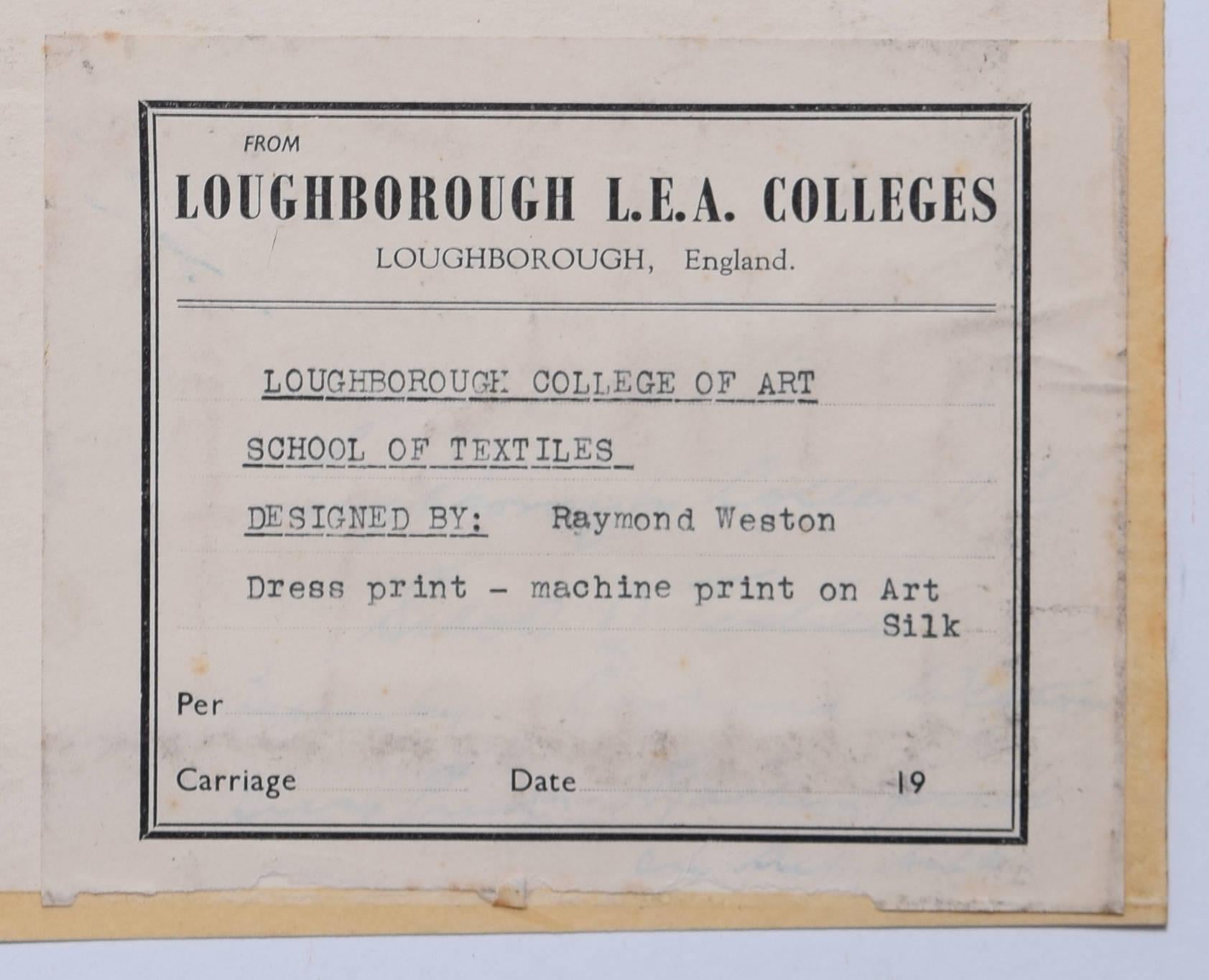 20th century fabric design by Raymond Weston Loughborough College of Art 6