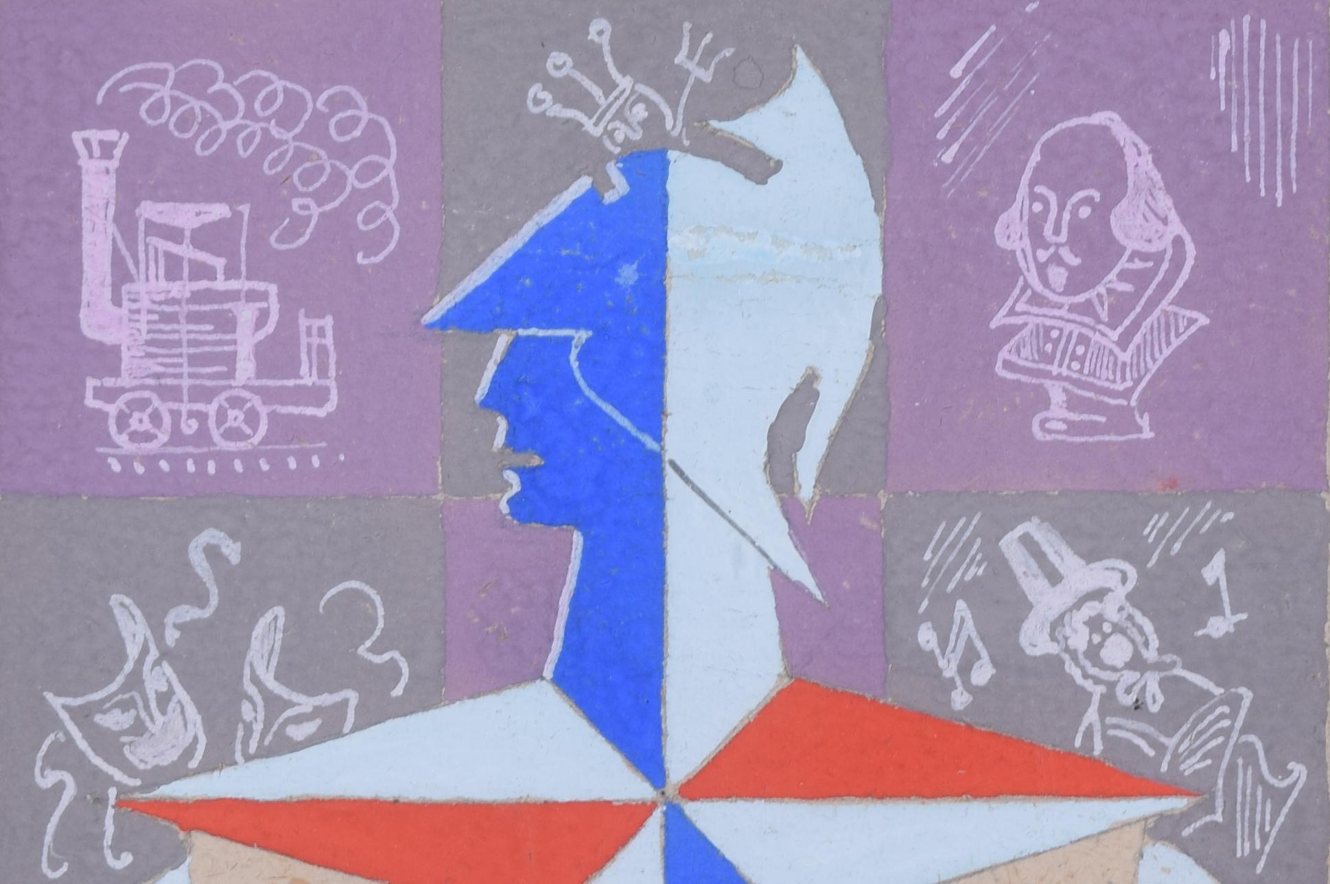 Logo del Festival of Britain 1951, gouache di Peter J Wright dopo Abram Games 1