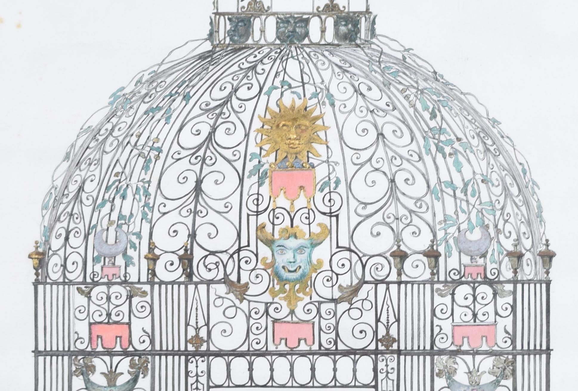 Design for 'Bird Cage' Arbour, Melbourne Hall, Derbyshire by Louis Osman FRIBA For Sale 2