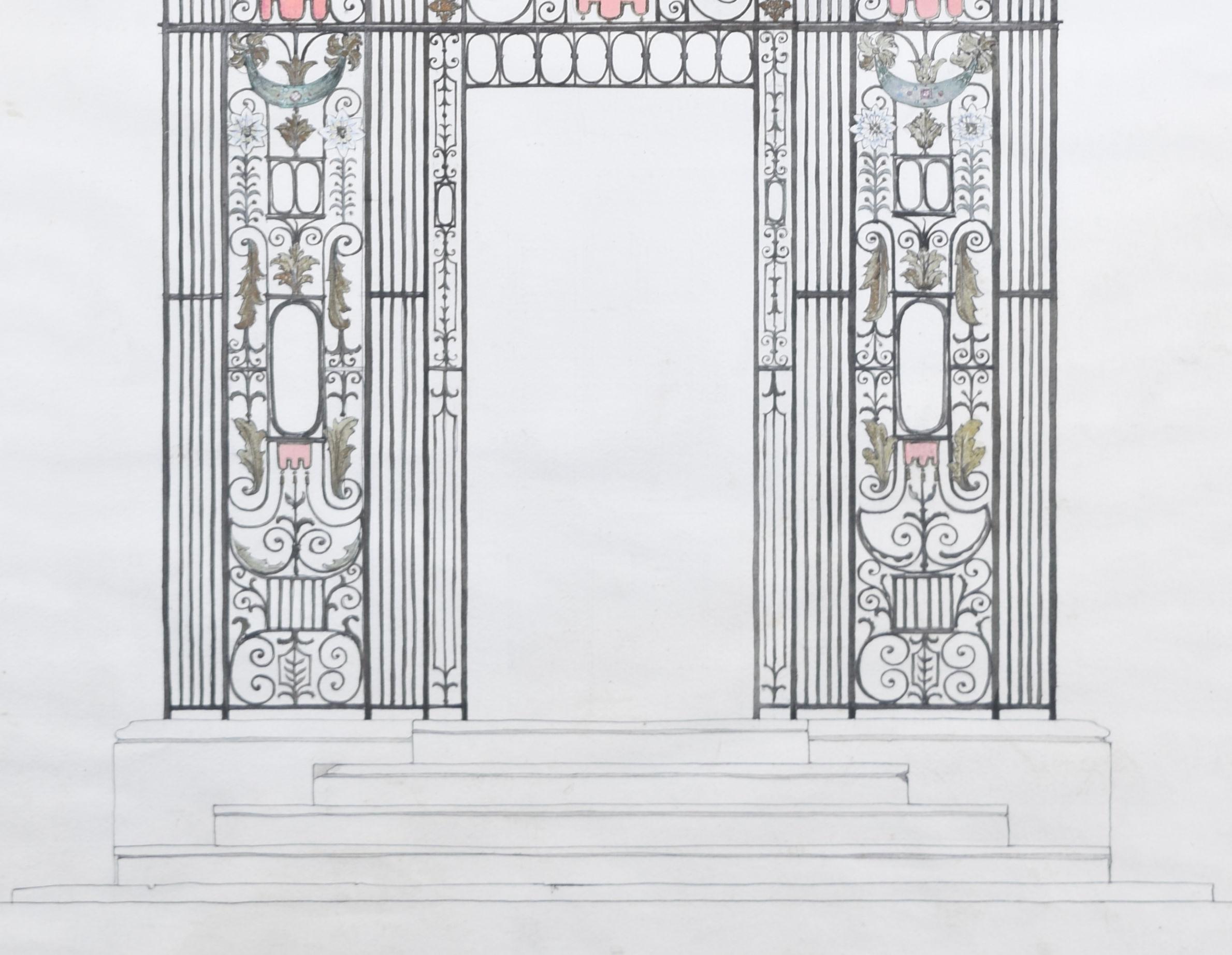 Design for 'Bird Cage' Arbour, Melbourne Hall, Derbyshire by Louis Osman FRIBA For Sale 3