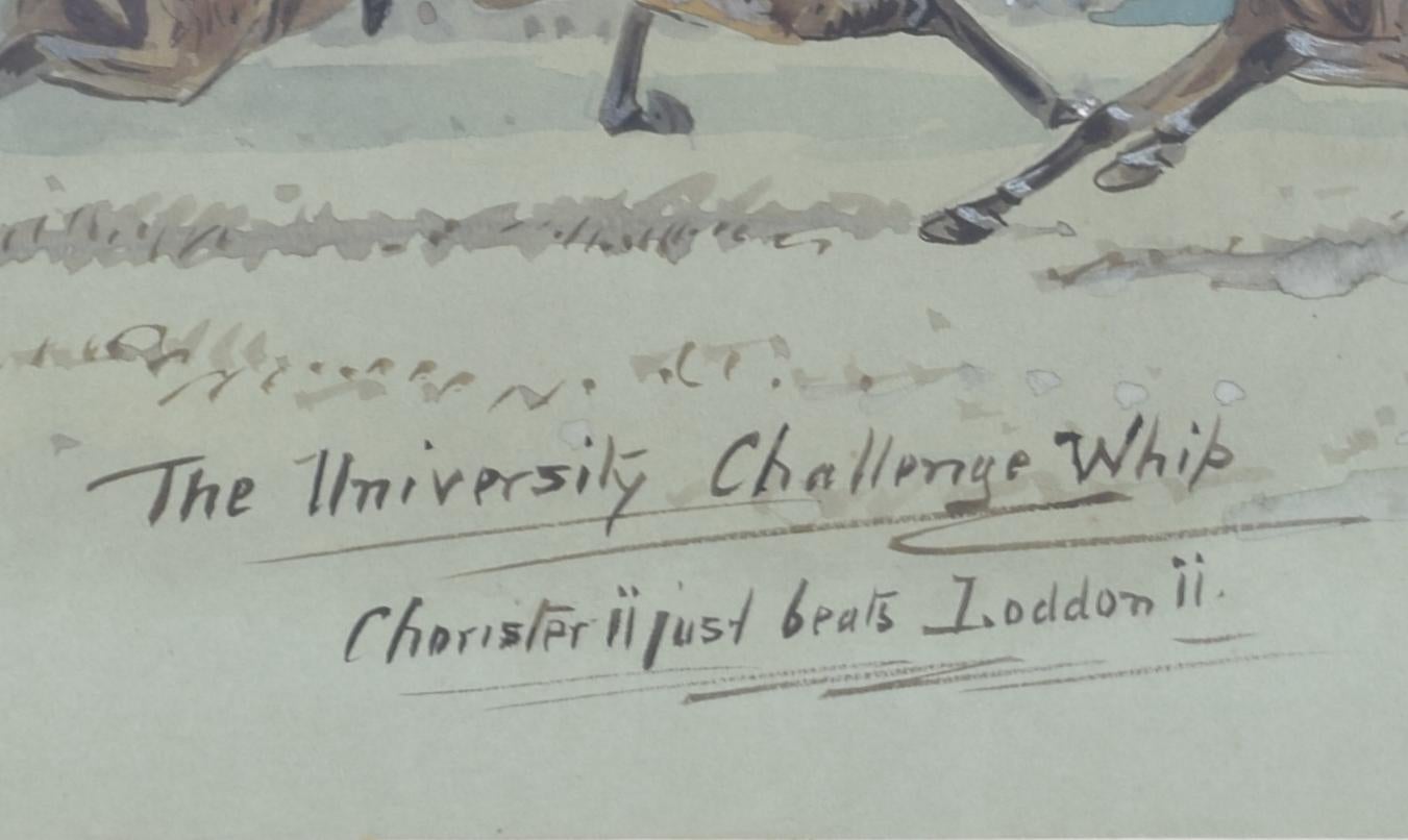 Corse di cavalli I fantini dell'Università di Cambridge Acquerello di William Verner Longe 2