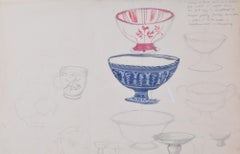 Design for fruit bowls watercolour sketch by Hilary Hennes