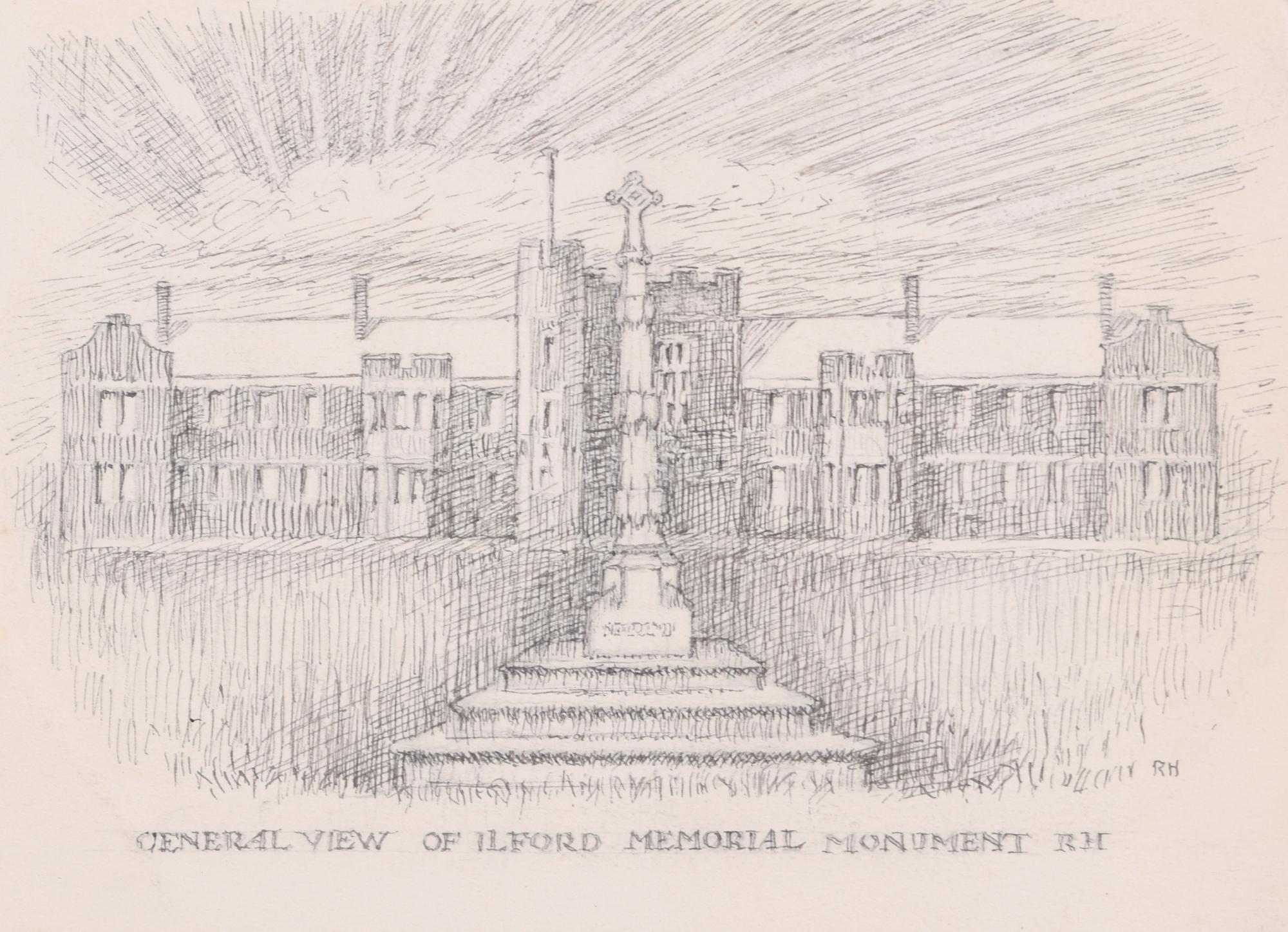 To see more, scroll down to "More from this Seller" and below it click on "See all from this Seller." 

Reginald Hallward (1858 - 1948)
Ilford War Memorial design
Pencil on paper
15 x 10 cm

Initialled lower right in pencil.

Hallward's design is