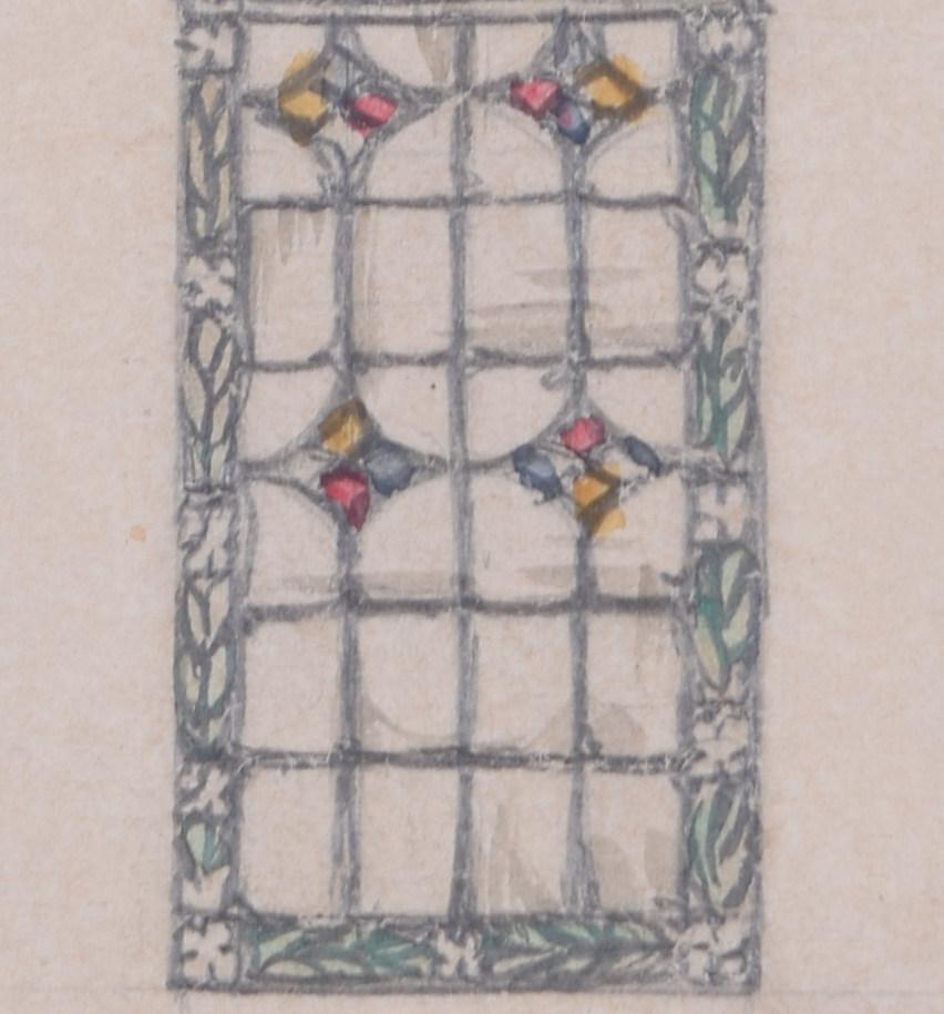 Chelford Church stained glass window design by Reginald Hallward For Sale 3