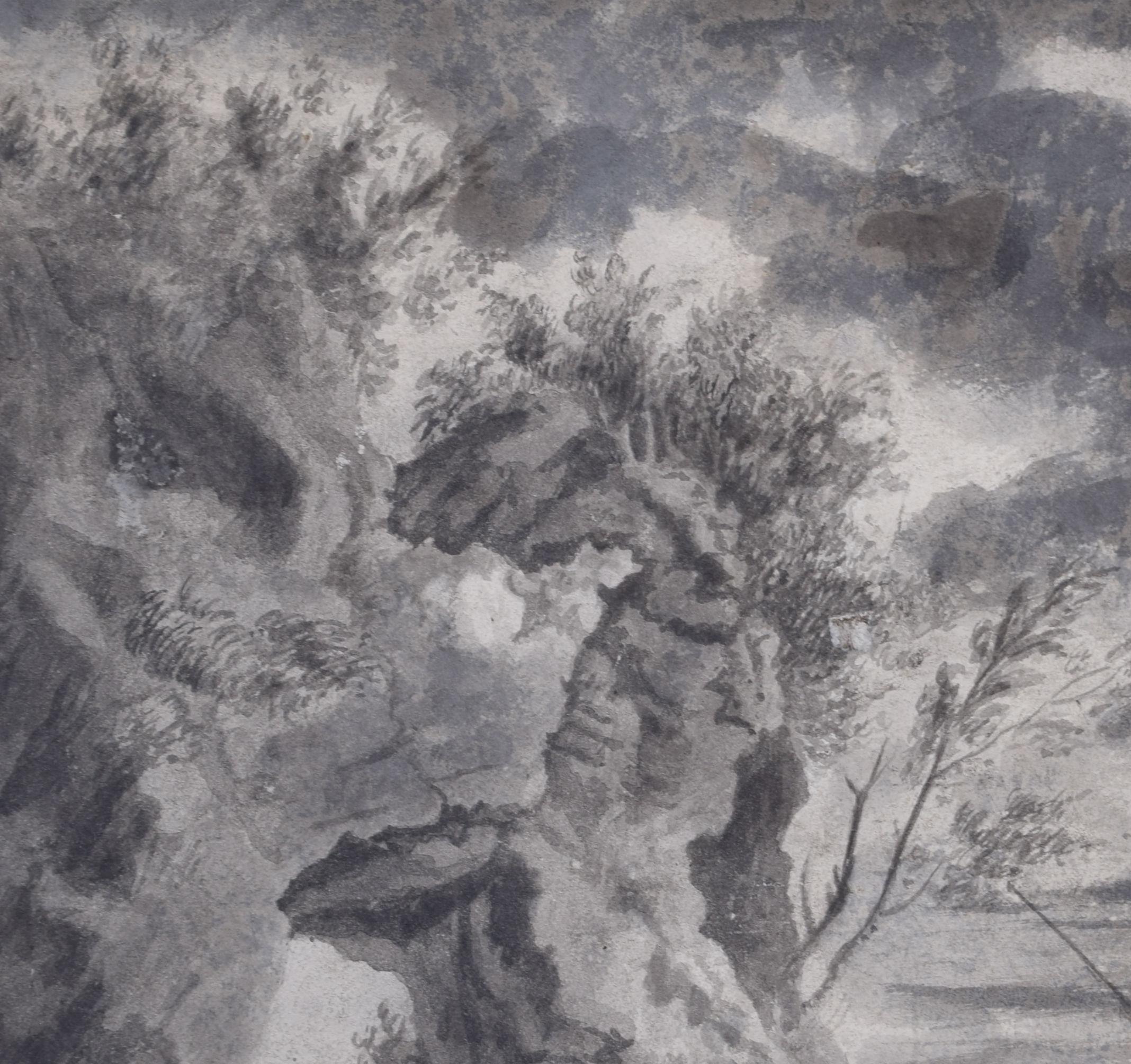 Trident on the Shore Meereslandschaft Zeichnung 19. Jahrhundert John Cantiloe Joy William Joy im Angebot 1