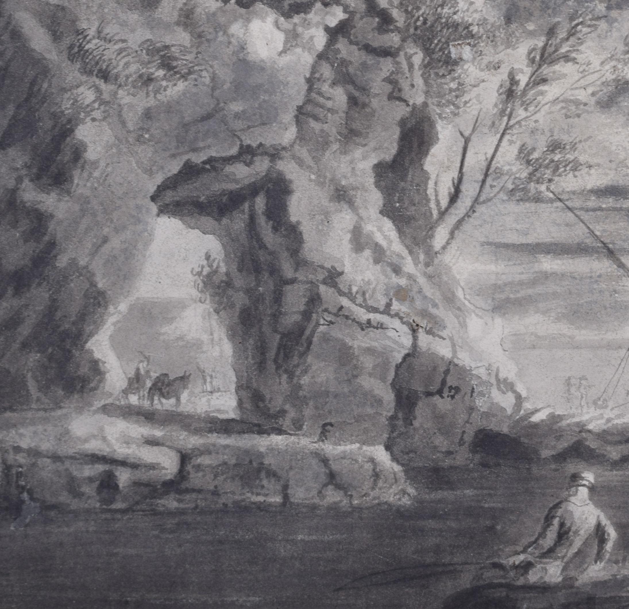 Trident on the Shore Meereslandschaft Zeichnung 19. Jahrhundert John Cantiloe Joy William Joy im Angebot 6