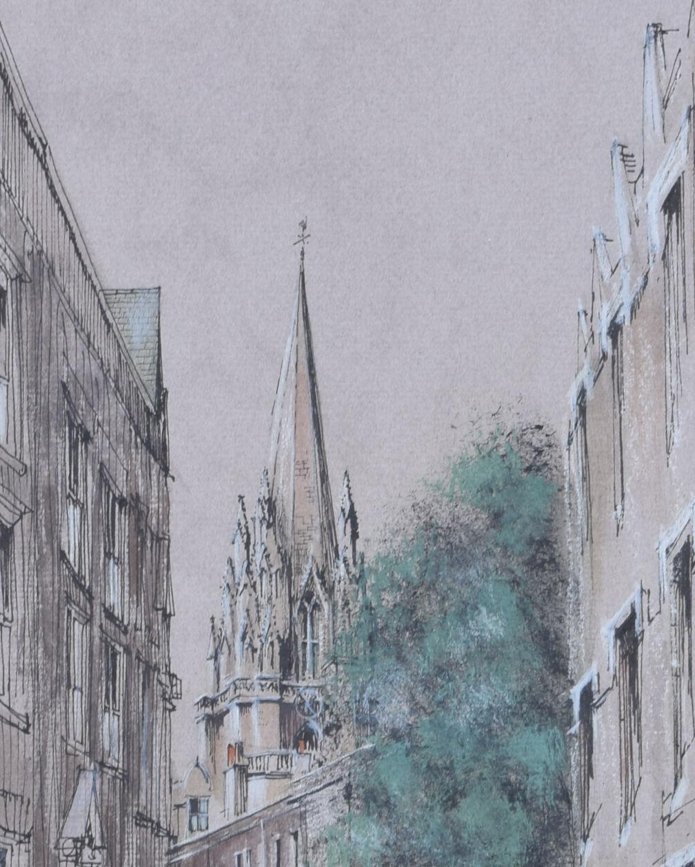 Oriel Street, Oxford watercolour by Ken Messer For Sale 2