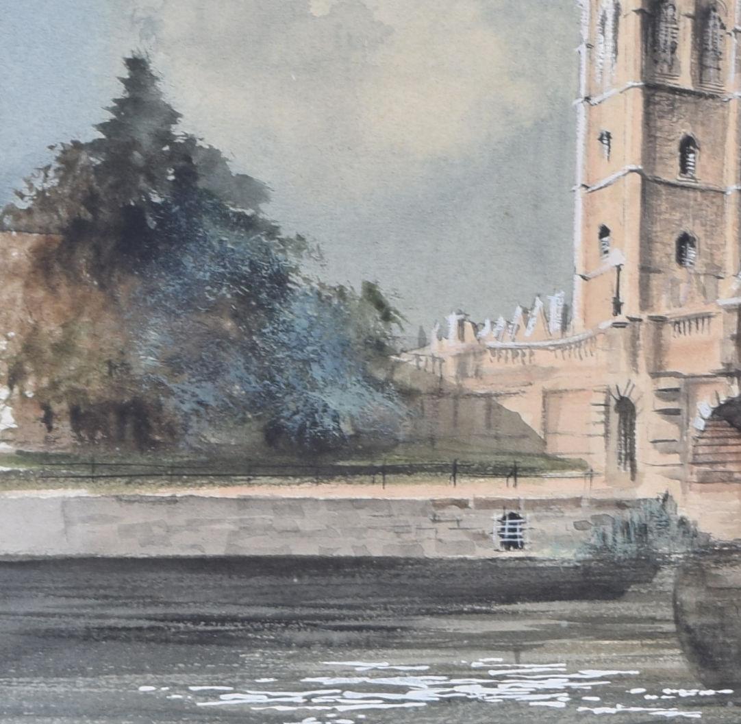 Magdalen Bridge, Oxford Magdalen College watercolour by Ken Messer For Sale 1