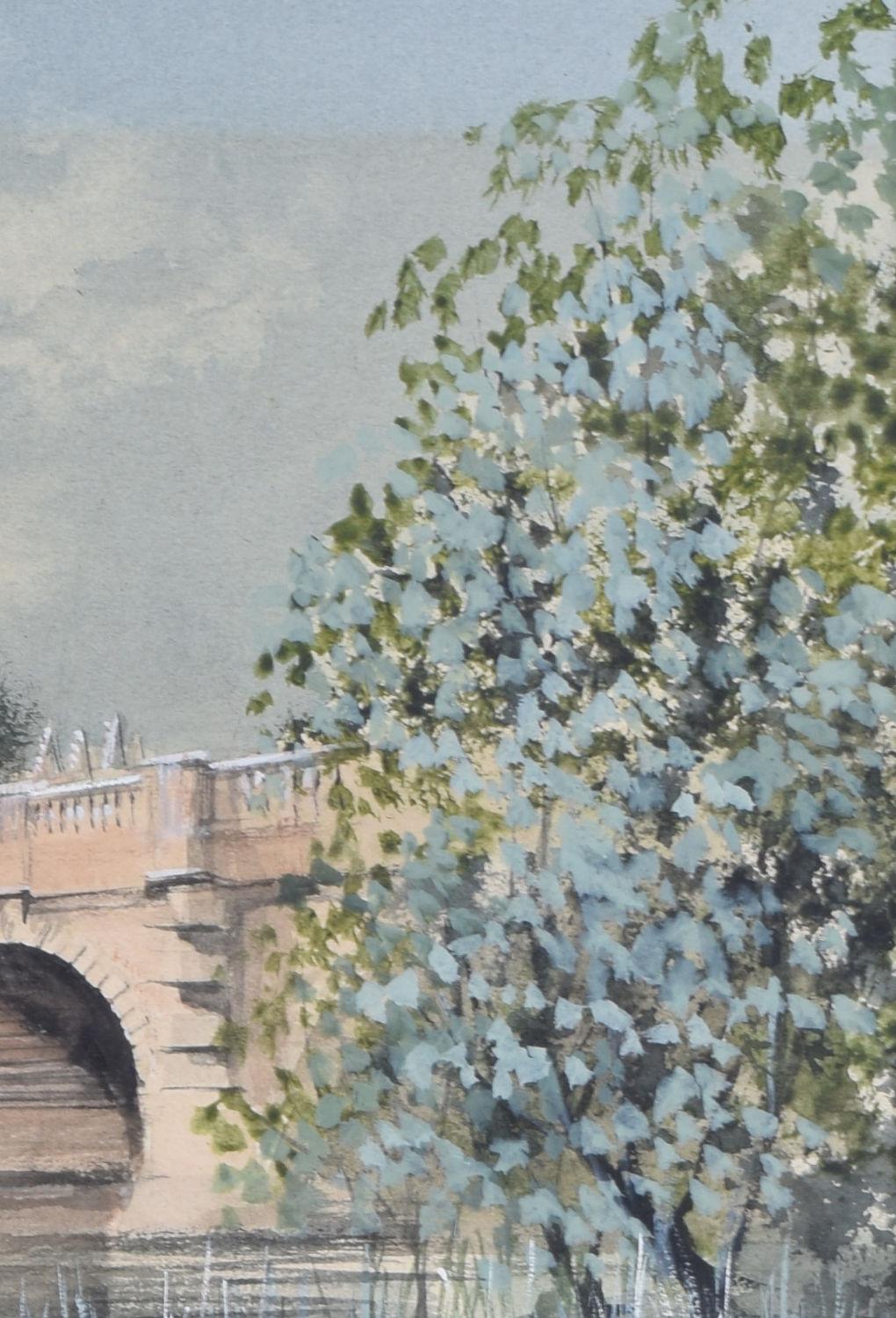 Aquarelle du Magdalen Bridge, Oxford Magdalen College par Ken Messer en vente 3