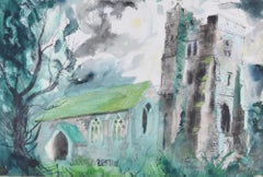 Newchurch, Romney Marsh watercolour by John Piper