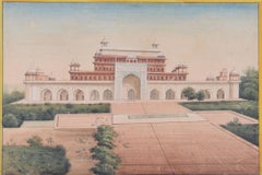 Vintage Akbar's Tomb, Agra, India watercolour