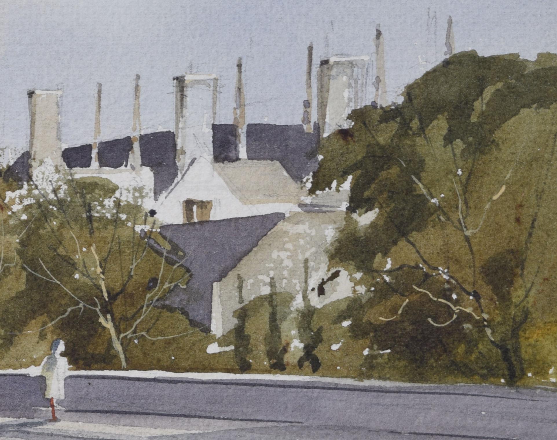 Magdalen Tower, Oxford watercolour by William Barnes For Sale 2