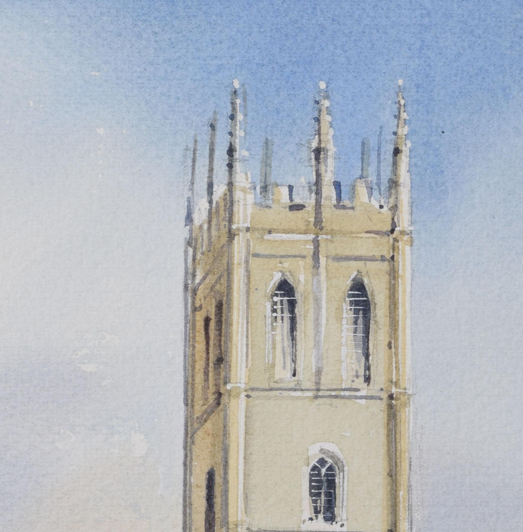 Magdalen Tower, Oxford watercolour by William Barnes For Sale 1