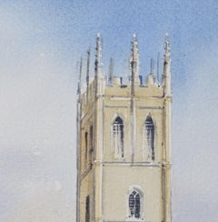 Magdalen Tower, Oxford watercolour by William Barnes