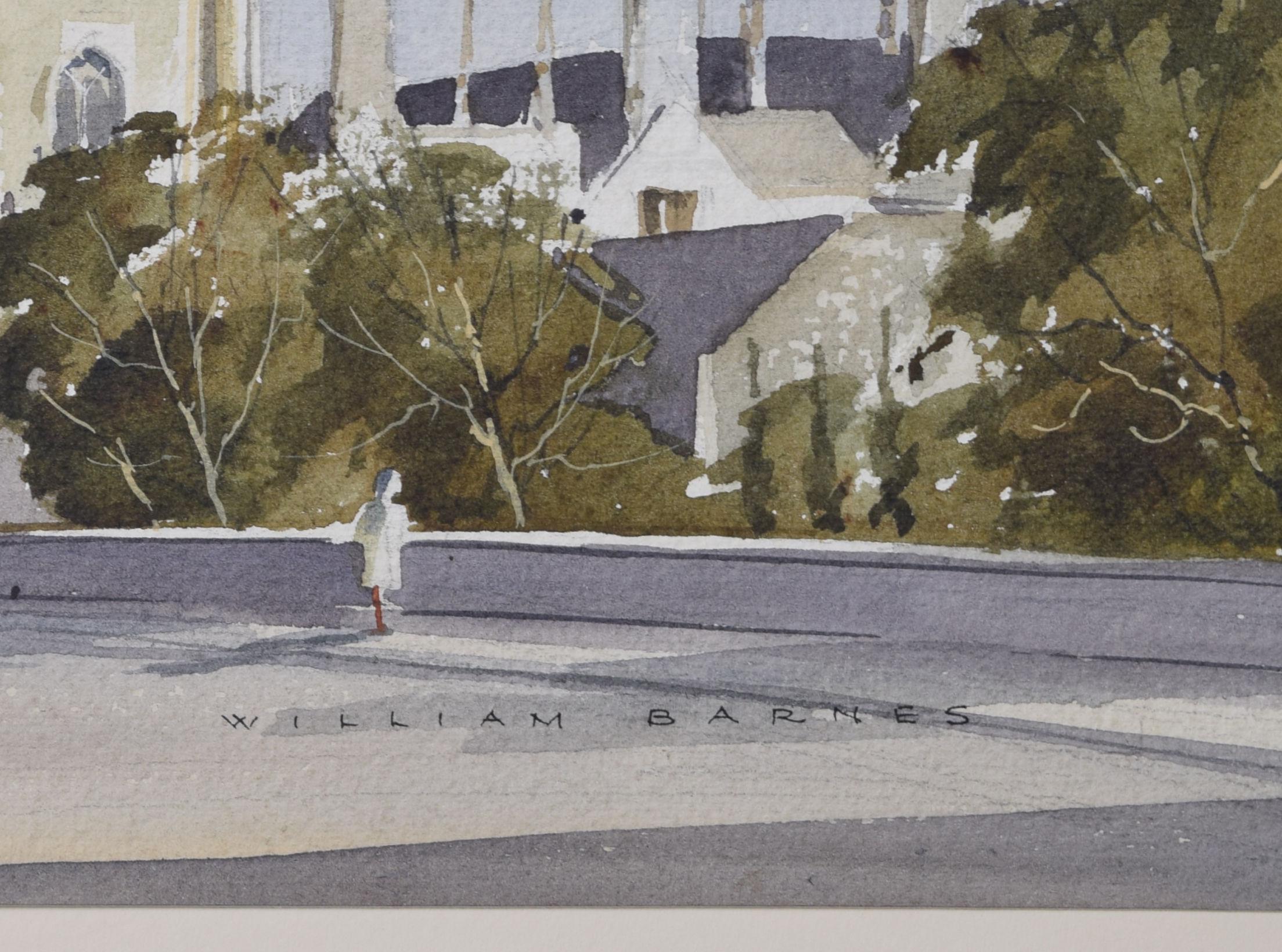 Magdalen Tower, Oxford watercolour by William Barnes For Sale 3