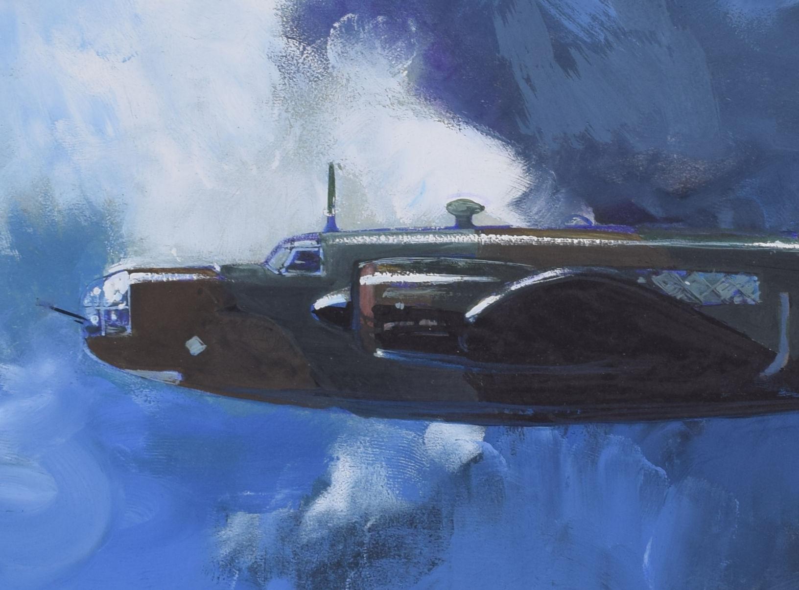 Wellington Bomber WW2 gouache painting by Leslie Carr For Sale 5