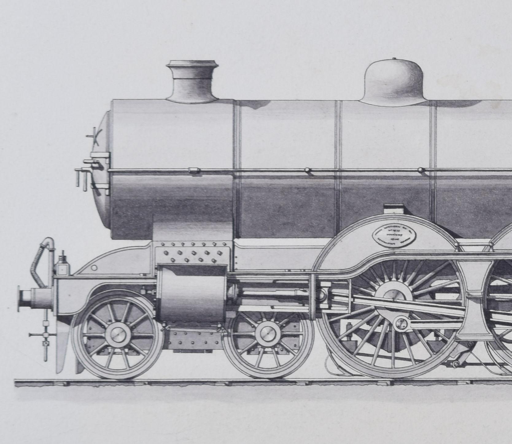 Steam Engine Great Northern Railway 1910 drawing by Leslie Carr For Sale 1