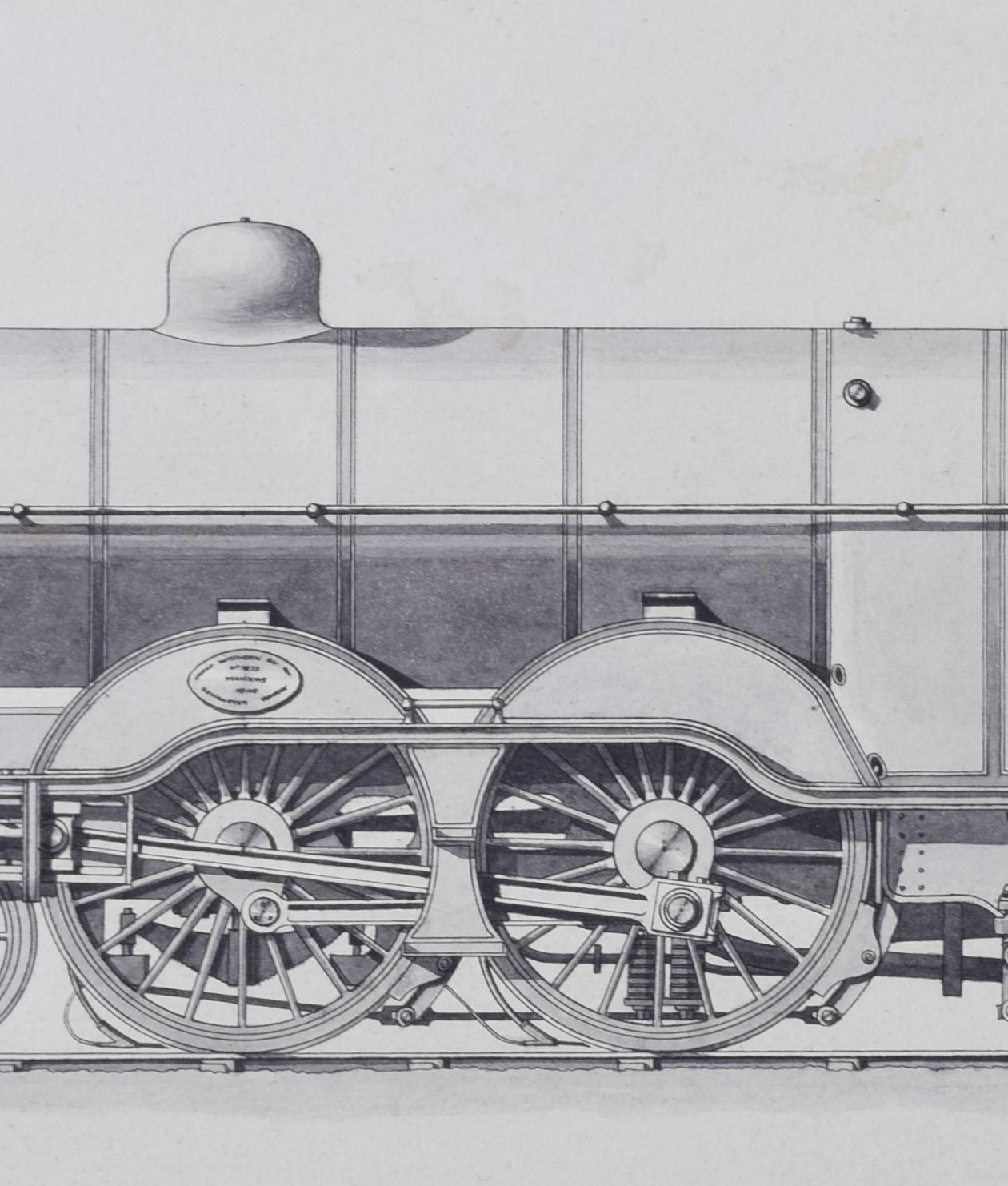 Steam Engine Great Northern Railway 1910 drawing by Leslie Carr For Sale 2