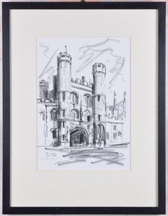 Vintage St John's College, Cambridge Great Gate print by Tony Broderick