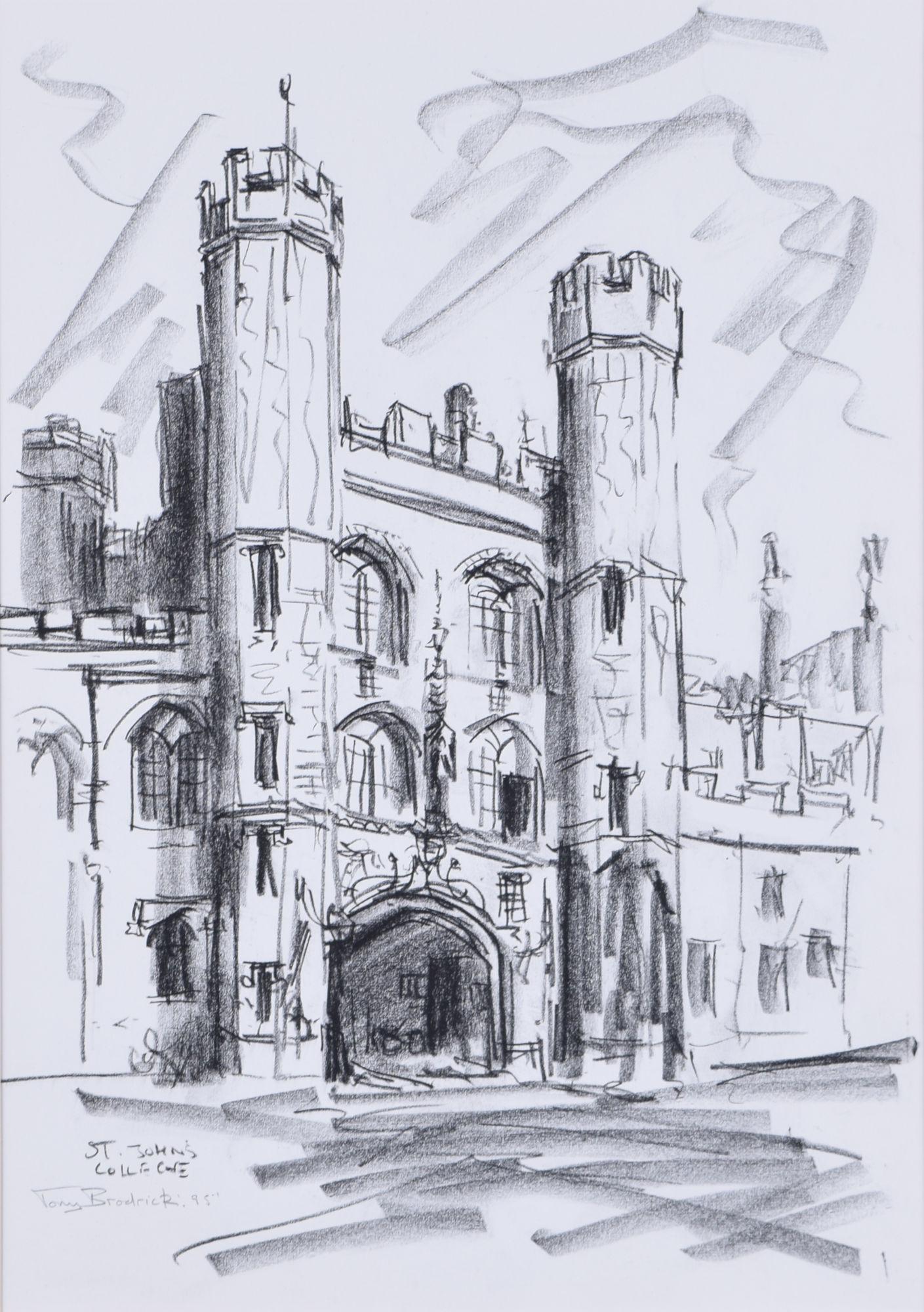 St John's College, Cambridge Great Gate print by Tony Broderick For Sale 1