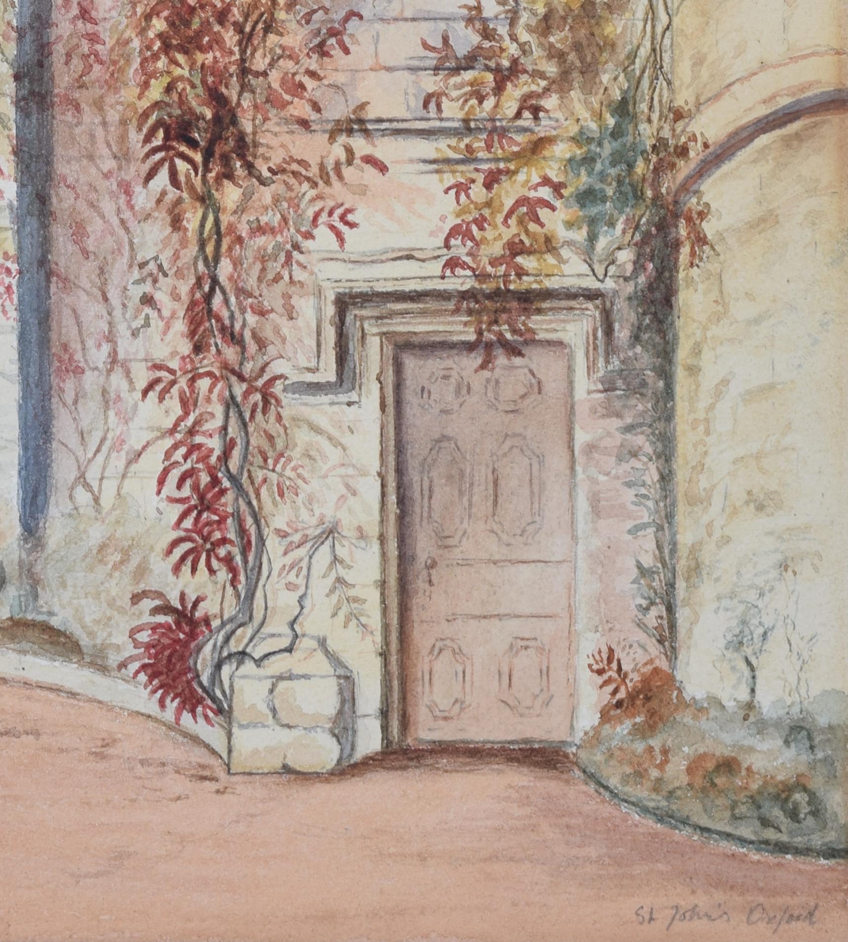 Aquarelle du St John's College d'Oxford par T B Miller en vente 3