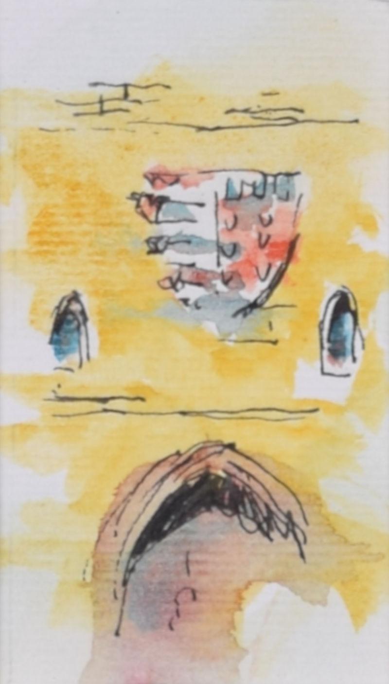 Pembroke College, Cambridge watercolour vignettes For Sale 1